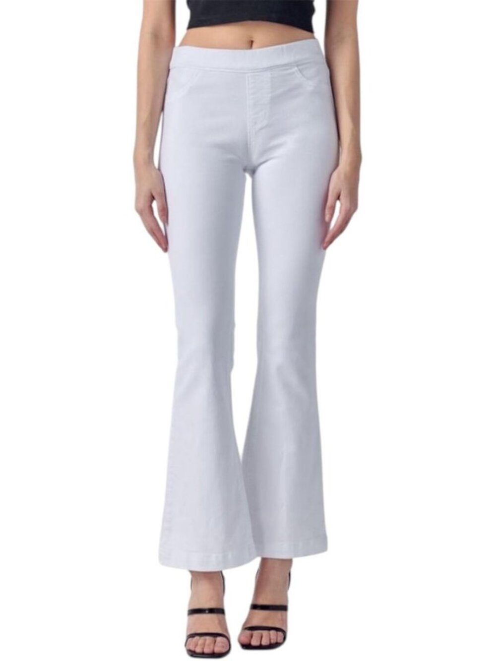 Mid Rise Comfort Stretch Flare Jeggings for Women - Pull-On Style, Versatile Fit